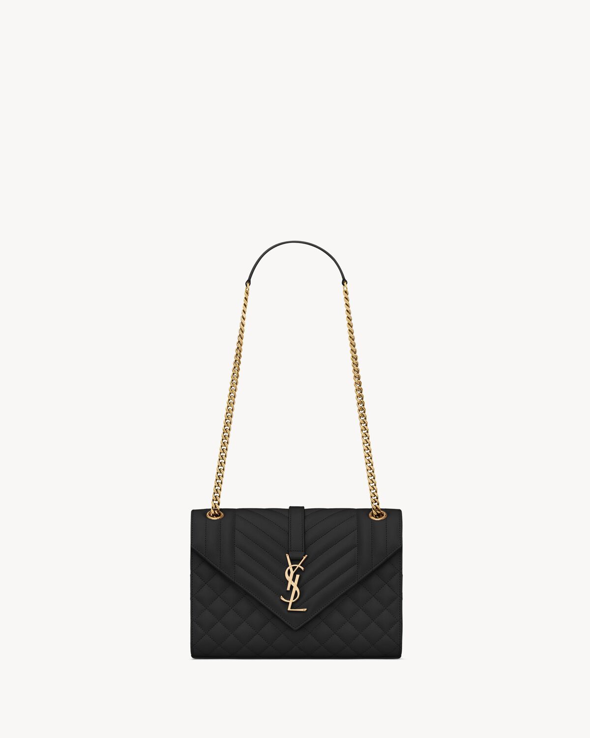 Ysl Envelope Medium in Quilted Grain De Poudre Embossed Leather - Image 1